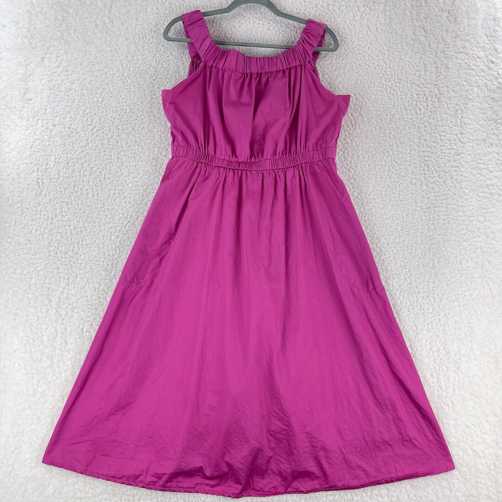 Anthropologie Maeve Pink Mona Off the Shoulder Dress Womens Midi‎ Size Large